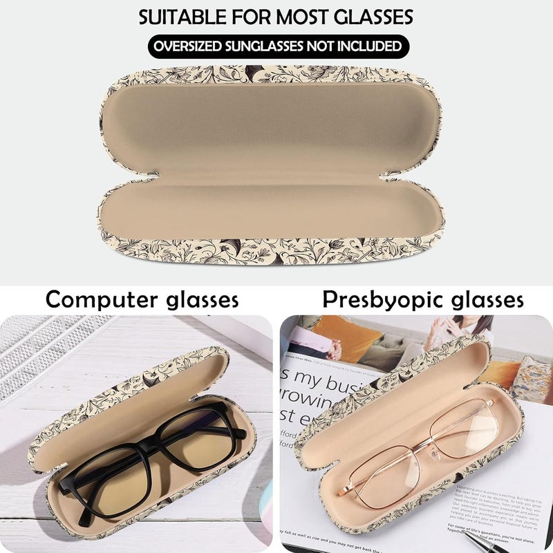 Cabreche Glasses Case Hard Shell Eyeglass Portable Glasses Eyeglasses Holder Box with Cleaning Cloth Women Girls Men Cute - Image 3